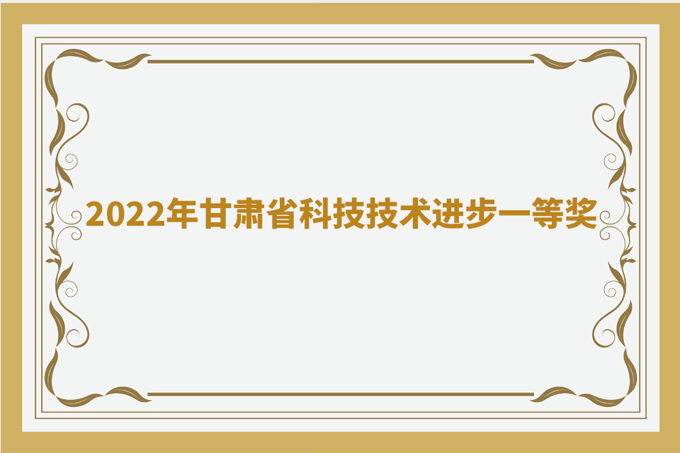 2022年甘肃省科技手艺前进一等奖